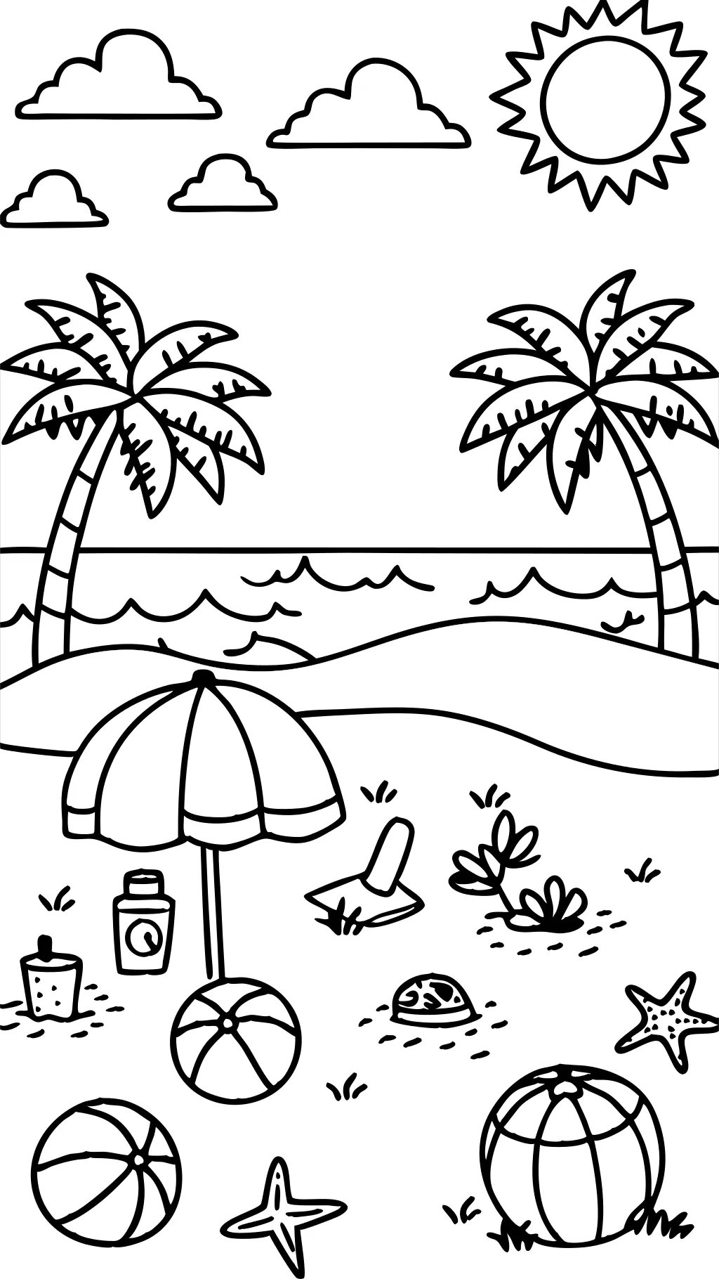 summer scene coloring pages